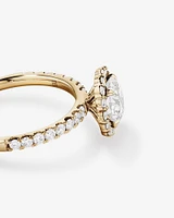 1.79 Carat TW Round Brilliant Laboratory-Grown Diamond Halo Engagemet Ring in 14kt White Gold