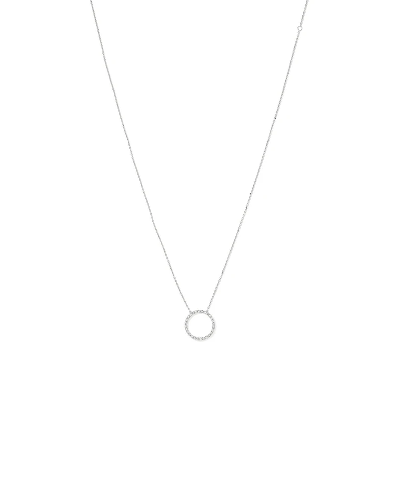 0.40 Carat TW Diamond Circle Necklace in 10kt White Gold