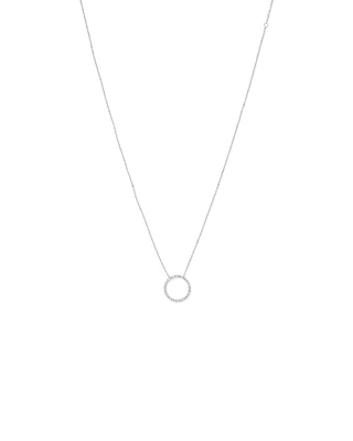 0.40 Carat TW Diamond Circle Necklace in 10kt White Gold