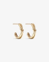 Knot Half Hoop Stud Earrings in 10kt Yellow Gold