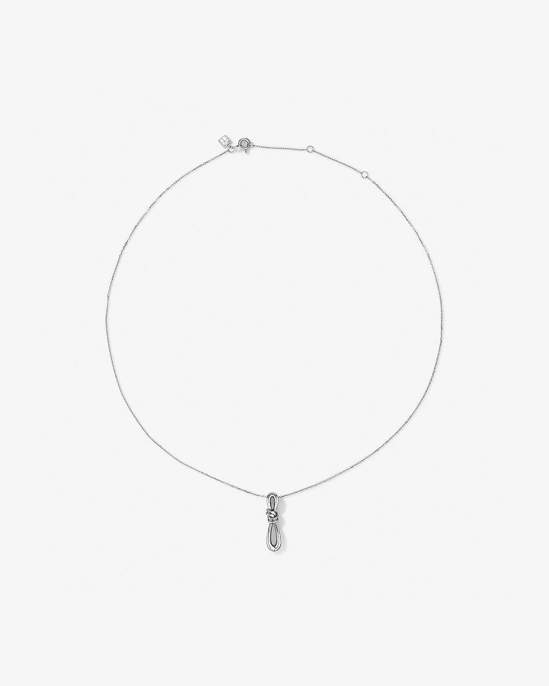 Collier pendentif à nœud coulissant vertical en argent sterling