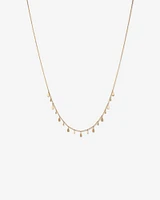 Multi Pear Station Necklace in 10kt Yellow Gold