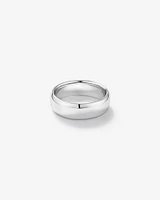 7mm Flat Bevelled Wedding Band in Sterling Silver