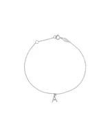 19cm (7.5") N Initial Bracelet in Sterling Silver