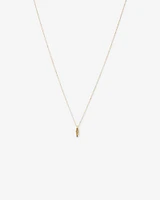 Diamond Star Accent Narrow Signet Pendant with Chain in 10kt Yellow Gold