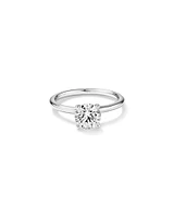 Bague De Fiançailles Solitaire En Diamant De Laboratoire Rond Brillant De 1,25 Carat Poids Total En Or Blanc 14 Carats