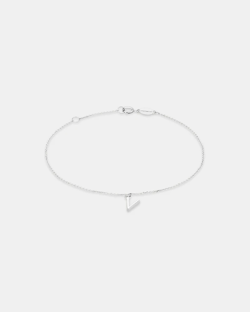 Bracelet à initiale « D » en argent