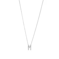 A' Initial necklace with 0.10 Carat TW of Diamonds in 10kt White Gold