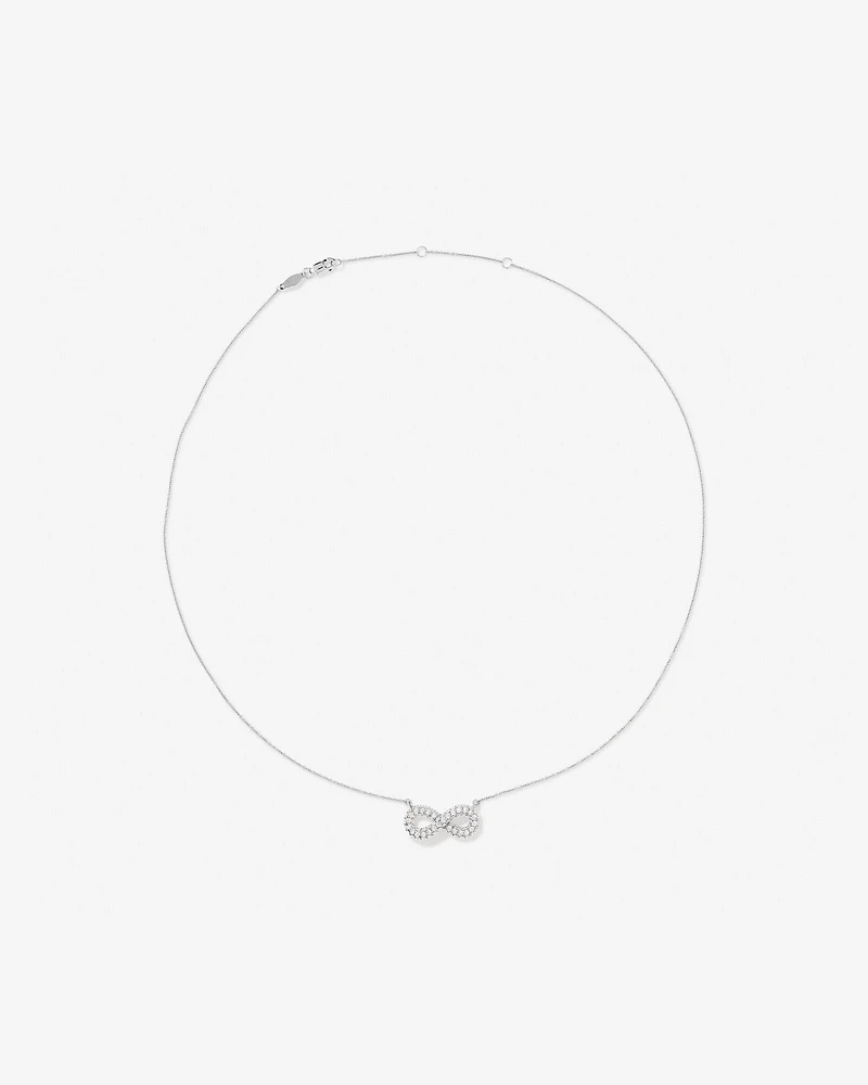 Collier pendentif infini en forme de coussin en zircon cubique en argent sterling