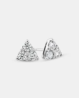 Triangle Cluster Earrings with 1.0 Carat TW of Diamonds in 10kt White Gold