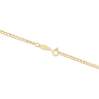 60cm (24") Hollow Curb Chain in 10kt Yellow Gold