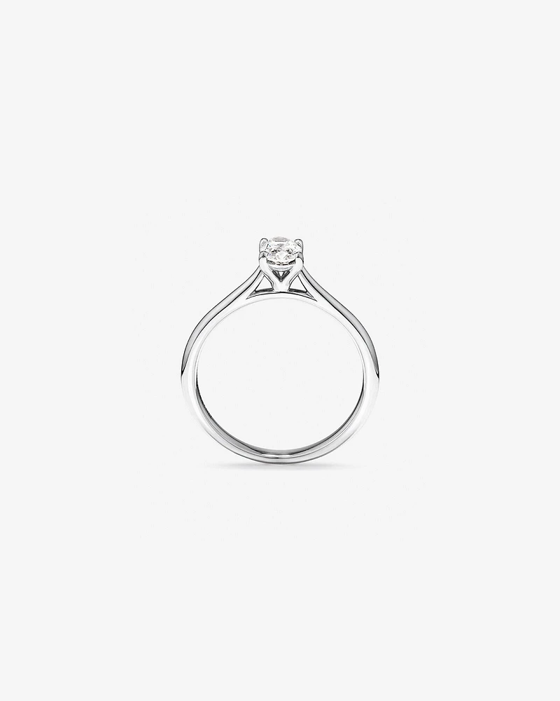 0.50 Carat TW Oval Solitaire Engagement Ring in 14kt White Gold