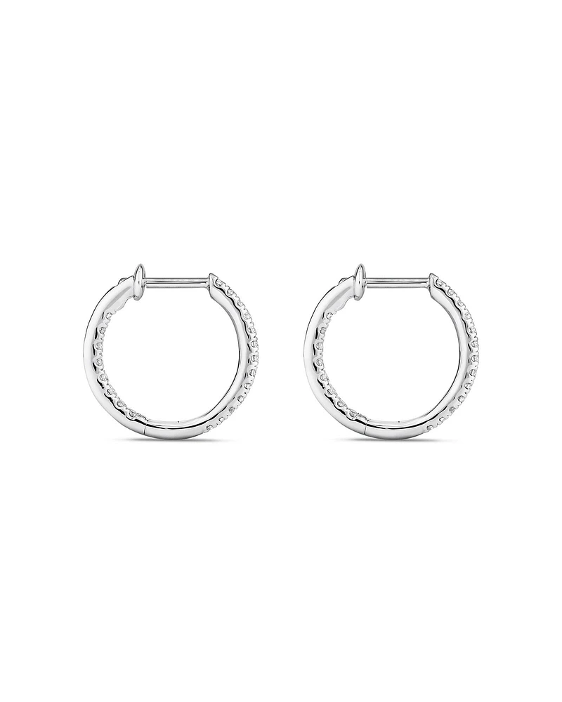 Hoop Earrings With 0.25 Carat TW Of Diamonds in 10kt White Gold