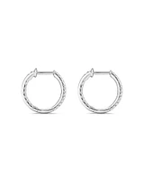 Hoop Earrings With 0.25 Carat TW Of Diamonds in 10kt White Gold