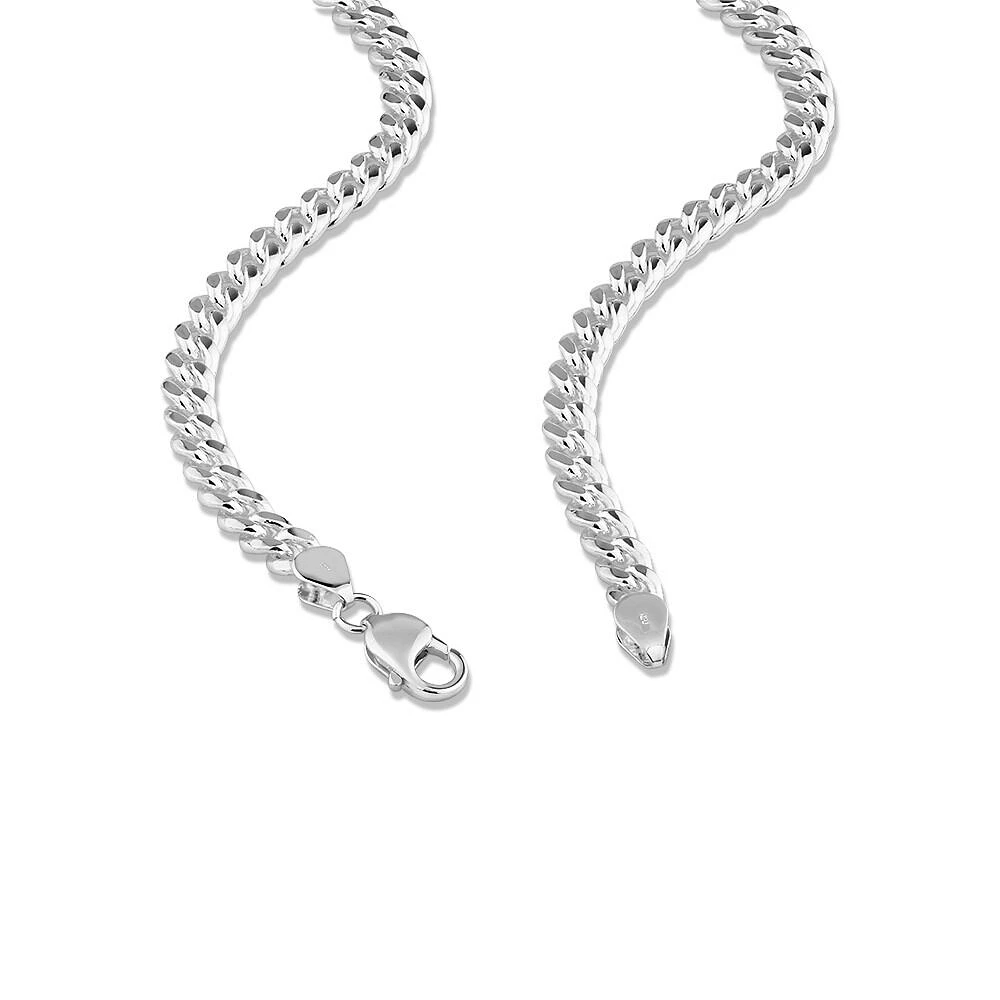 55cm (22") 7mm Width Miami Curb Chain in Sterling Silver