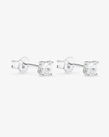 Stud Earrings with Cubic Zirconia in Sterling Silver