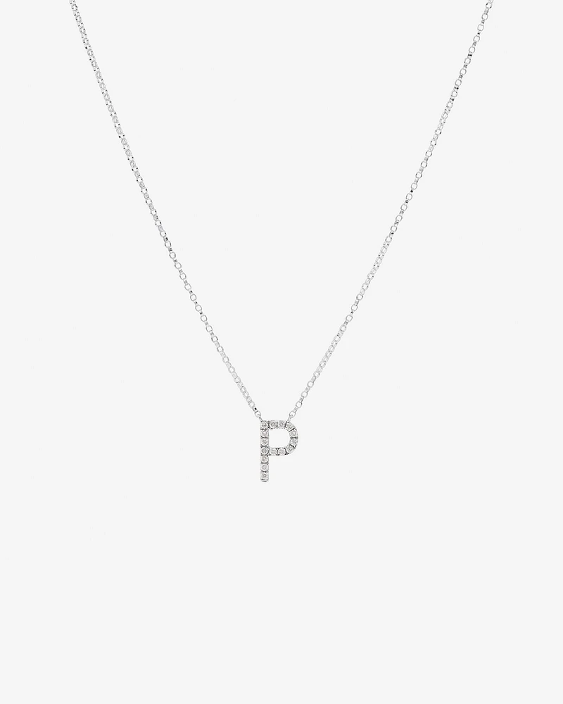 A' Initial necklace with 0.10 Carat TW of Diamonds in 10kt White Gold