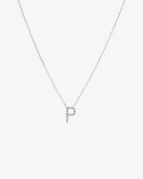 A' Initial necklace with 0.10 Carat TW of Diamonds in 10kt White Gold