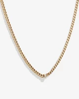 Diamond Accent Curb Chain Necklace in 10kt Yellow Gold