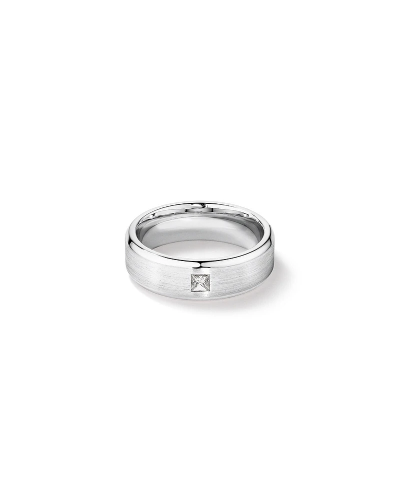 Bague en or blanc 10 K avec diamants totalisant 0,15 ct pour homme