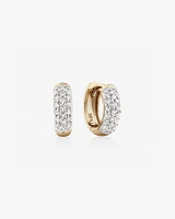 Mini Hoops with 0.25 Carat TW of Diamonds in 10kt Yellow Gold