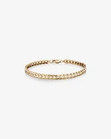 Leaf Link Metal Tennis Bracelet in 10kt Yellow Gold