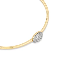 0.65 Carat TW Stardust Diamond Pave Circle Bangle in 10kt Yellow Gold
