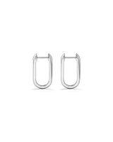 Huggie Paperclip Earrings in Silver