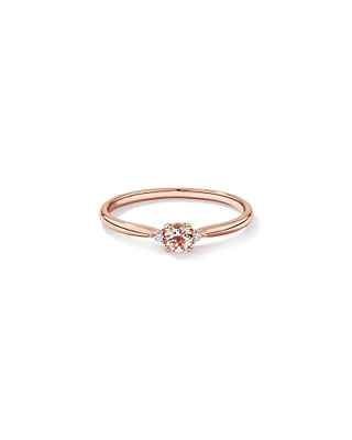 Bague en or rose 10 K avec morganite et diamants totalisant 0,02 ct