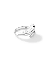 Tapered Dome Open Bypass Ring in Sterling Silver