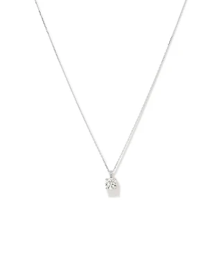 1,00 Carat TW Collier solitaire diamant sans défaut en or blanc 18kt