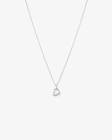 Heart Pendant and Chain with Cubic Zirconia in Sterling Silver