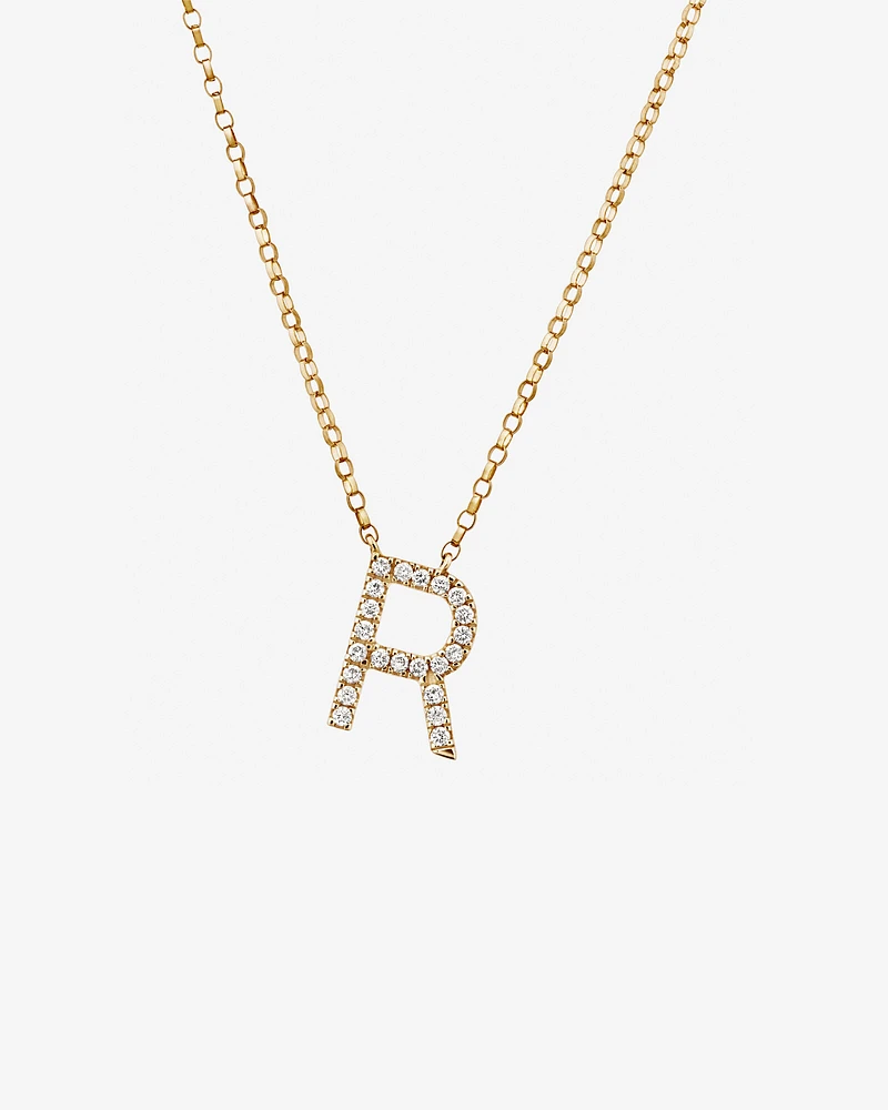 "K" Initial Necklace with 0.10 Carat TW of Diamonds in 10kt Yellow Gold