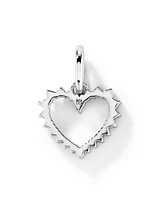 Diamond Open Love Heart Pendant in 10kt White Gold