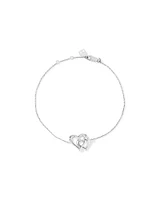 Double Open Heart Bracelet in Sterling Silver