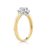 0.50 Carat TW Three Stone Round Brilliant Diamond Engagement Ring in 14kt White Gold