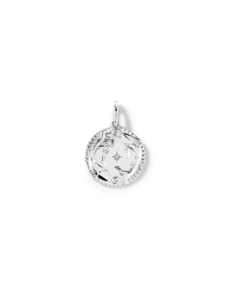 Diamond Accent Taurus Zodiac Pendant in Sterling Silver