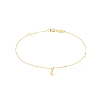 19cm (7.5") C Initial Bracelet in 10kt Yellow Gold