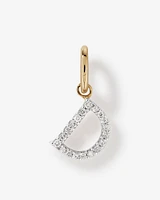 Diamond Letter D Initial Pendant in 10kt Yellow Gold