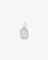 Letter Z Mother of Pearl Initial Pendant in Sterling Silver