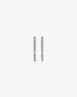 Carat TW Laboratory-Grown Diamond Hoop Earrings Set in 10kt White Gold