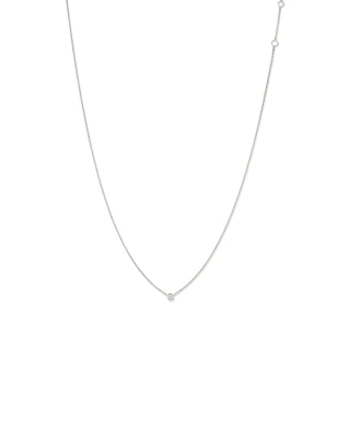 Diamond Serendipity Single Stone Necklace in Sterling Silver