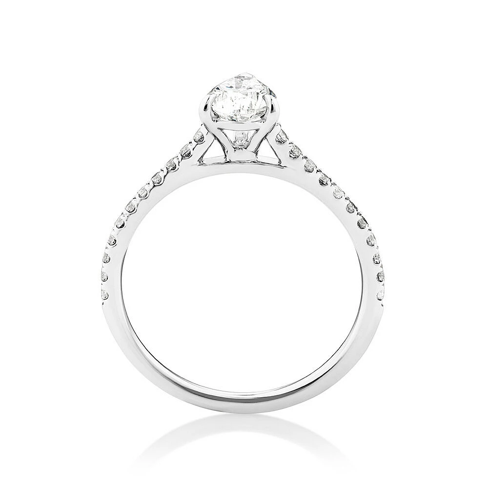 Pear Solitaire Engagement Ring with 1.12ct TW of Diamonds in 14kt White Gold