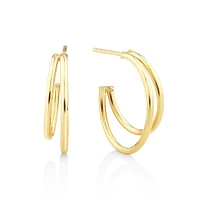 Half Hoop Earrings In 10kt Yellow Gold