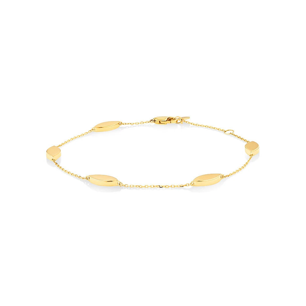 Marquise Station Bracelet in 10kt Yellow Gold