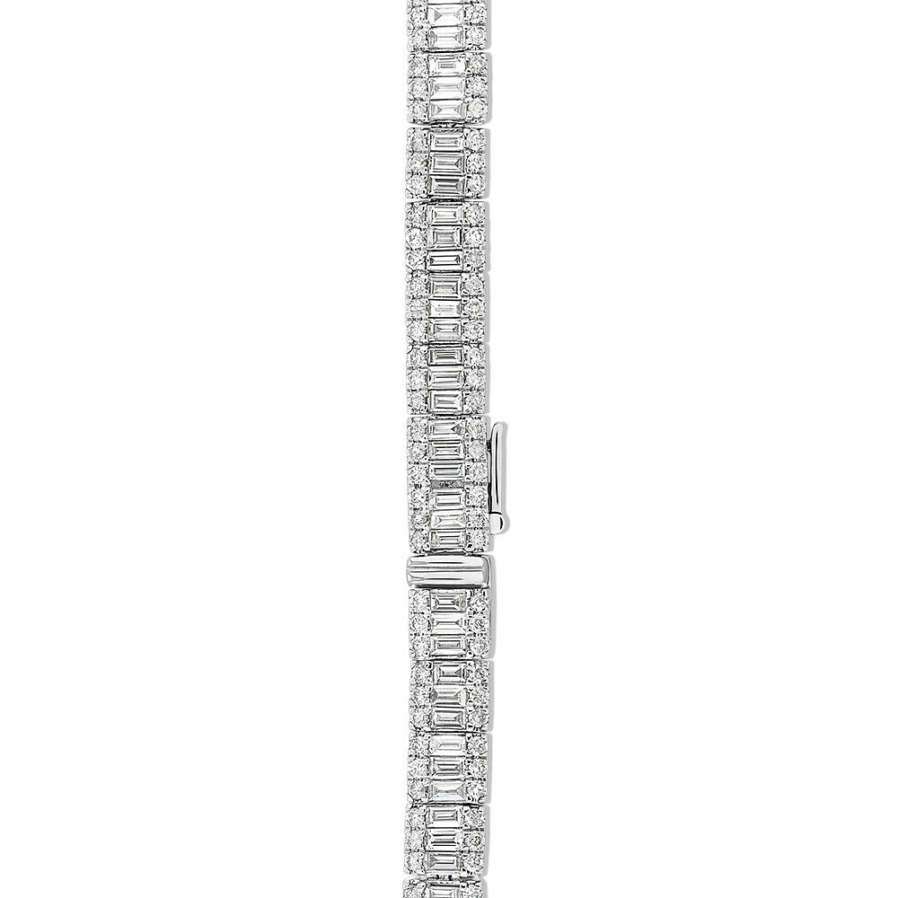 3.37 Carat TW Baguette Diamond Tennis Bracelet in 14kt White Gold