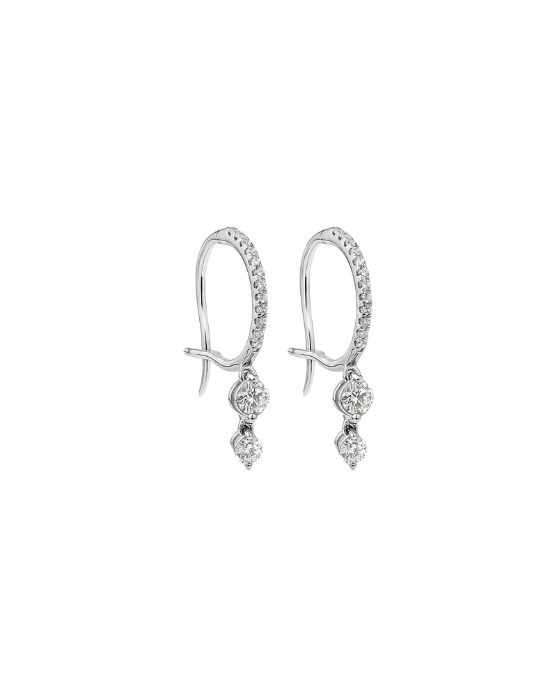 Double Drop Earrings with 0.48 Carat TW of Diamonds in 18kt White Gold