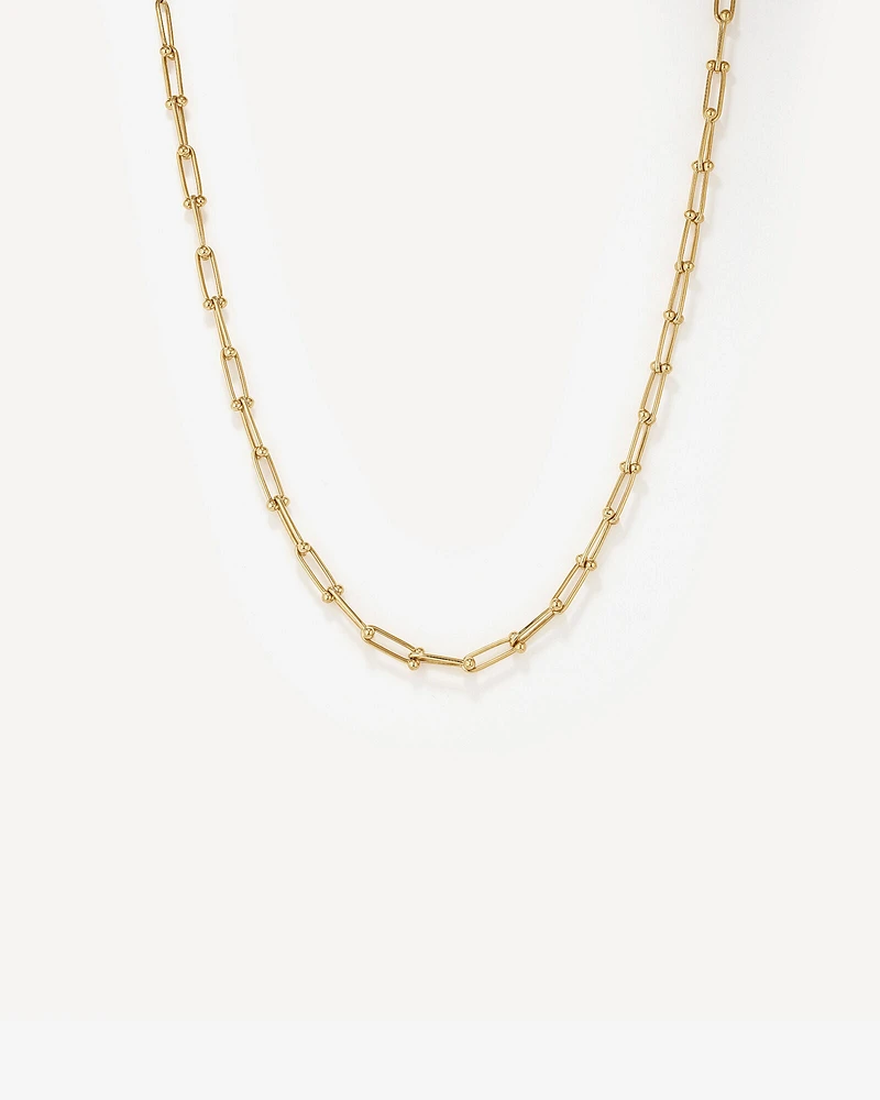 Ball and Oval Link Chain in 10kt Yellow Gold