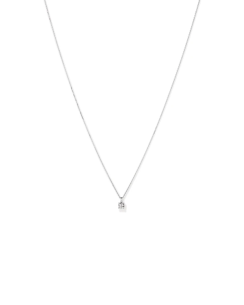 0.38 Carat TW Laboratory-Grown Diamond Solitaire Pendant Necklace in 10kt White Gold