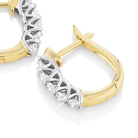 Anneaux courts en or blanc et jaune 14 K à diamants totalisant 0,5 ct